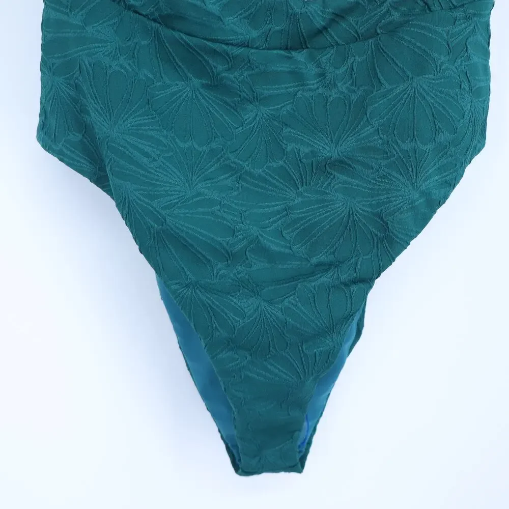TULAROSA Callista One Piece Hunter Green NWT Cut Out High Thigh Women's S - Picture 3 of 11